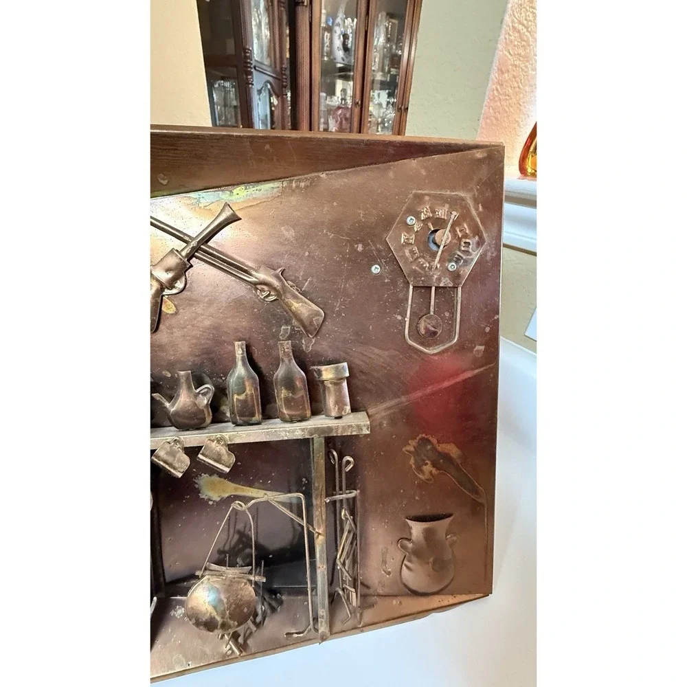VTG Rare 3D Metalware Copper Wall Hanging Sculpture Music Box The Way We Were